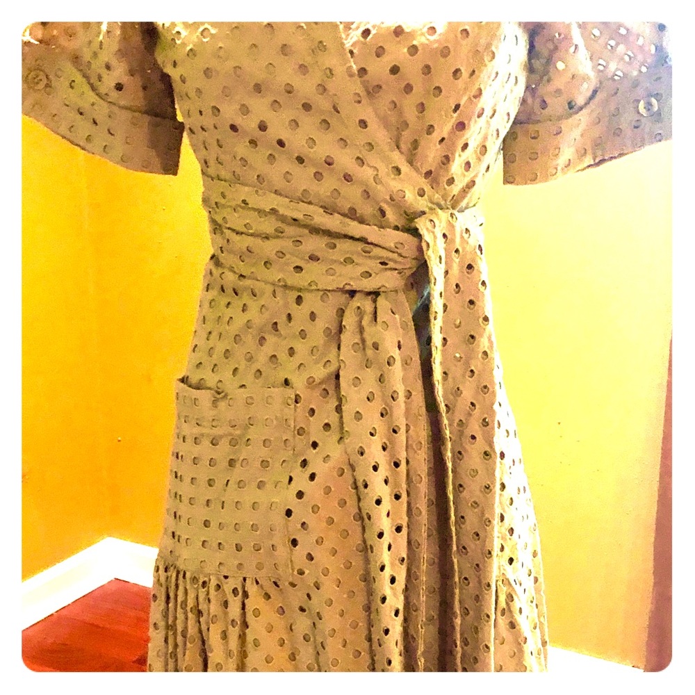 Size 10 Diane von Furstenberg Eyelet Wrap Dress